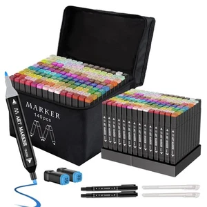 140 Colors Alcohol Markers Set, Dual Tip Alcohol Based Art Marker for Artists... - Picture 1 of 8