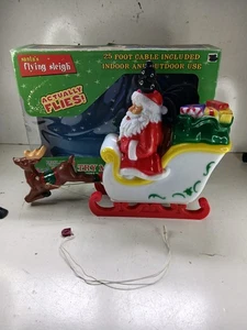 Tekky Toys Slitta Volante di Babbo Natale 25' Cavo Illuminazione Tavolo Esterno Soffiaggio Stampo - Foto 1 di 16