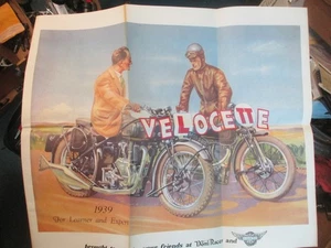 1987 Domi Racer Accessory Mart Sales Flyer 1939 Velocette Poster 071625 - Picture 1 of 11