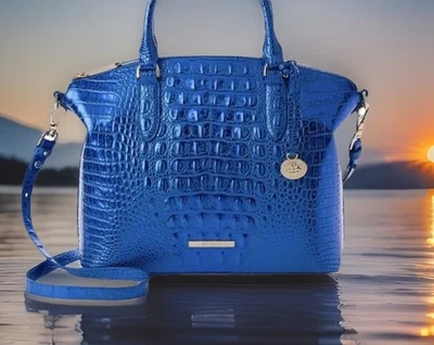 $315 Bolso Brahmin Duxbury Cartera Poción Cobalto Melbourne Cuero Azul Iridiscente Foto 1 de 4