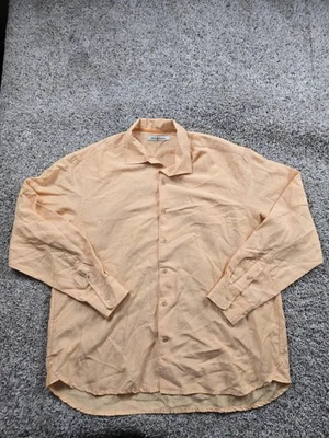 Tommy Bahama Shirt Mens XL Orange Tencel Linen Blend Long Sleeve Button Up - Image 1 of 4