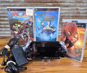 Sony PSP-1001 Console Bundle New Battery OEMCharger Games 1GB Memory Card Tested - Picture 1 of 22