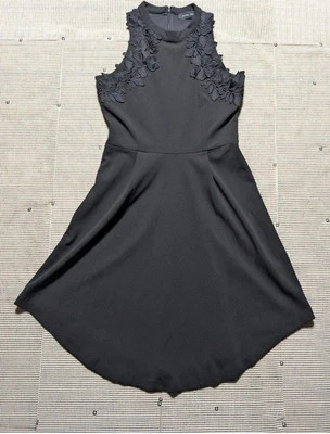 Stunning Ivanka Trump Fit & Flare Black Embroidered Floral Lace Cocktail Dress 6 - Изображение 1 из 4