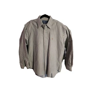 Ralph Lauren Hemd Herren 16-34 grün lila gestreift Button Down Yarmouth 100% Kinderbett - Bild 1 von 5