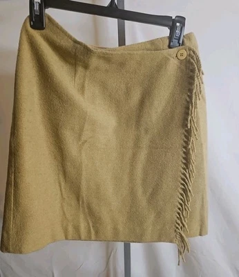 Falda envolvente con flecos tostados boho talla 8 NY & CO Foto 1 de 4