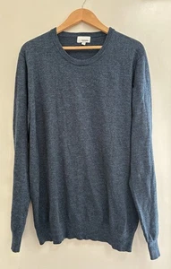 Sonoma Men's Solid Blue Cotton Blend Rib-Knit Crewneck Long Sleeve Sweater Large - Picture 1 of 3