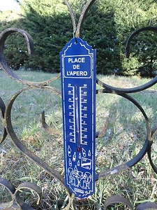 THERMOMETRE EMAILLE VINTAGE PUBLICITAIRE 30cm EMAIL VERITABLE FABR. EN FRANCE - Picture 1 of 16