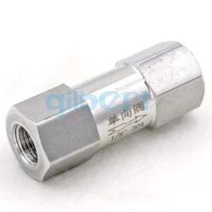 High Pressure 1/8" BSP Female 304 Stainless One Way Check Valve Non-return Valve - Picture 1 of 5