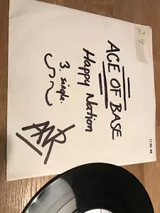 ACE OF BASE ""HAPPY NATION 1992 PROMOTIONAL 7" VINYL SINGLE MEGA RECORDS DENMARK - Picture 1 of 12