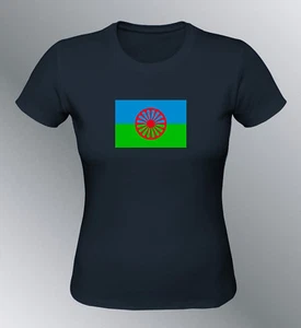 Tee shirt drapeau Manouche femme gitane rom gipsy gens du voyage flag tzigane - Picture 1 of 4