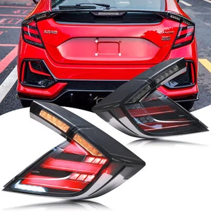  LED Black Tail Lights for Honda Civic Hatchback Type R 2016-2021 Rear Lamps - Picture 1 of 6