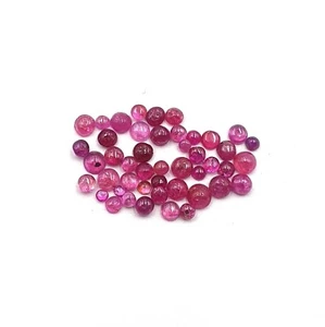 Natural Ruby Round Cabochon Loose Gemstone Lot 40 Pcs 1.50-2 MM 1.50 CT - Picture 1 of 4