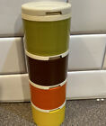 Vintage 70S Tupperware 1308 Harvest Colors Stacking Spice Containers