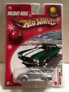 HOTWHEELS 2005 HOLIDAY RODS DIECAST 1940 FORD COUPE SILVER 1:64 NEW - Picture 1 of 3