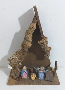 66127 Presepe - Casetta / Grotta in legno con Sacra Famiglia - 25x12 cm - Picture 1 of 5