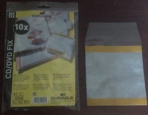 CD/DVD FIX 10 Stück Selbstklebende Hülle verschlussklappe und Schutzflies - Bild 1 von 1