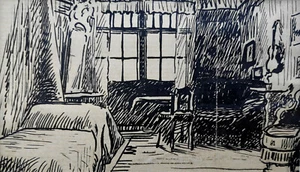 Kliefert-Gießen, Mathilde (1887 Pries/Kiel–1978 Stralsund) Interieur mit Spiegel - Bild 1 von 9