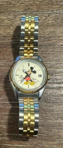 Lorus Women's Quartz Watch V827-0050 Disney Mickey Mouse Date Two-Tone Band - Picture 1 of 6