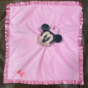 Disney Baby Minnie Mouse Lovey Pink Security Blanket Baby Satin  Trim Plush - Picture 1 of 4