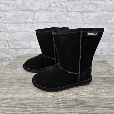 Bearpaw Winter Boots Youth Size 2 Black Emma Suede Wool Blend - Image 1 of 4