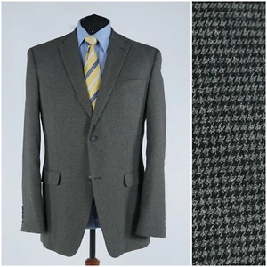 Mens Houndstooth Blazer 46R UK Size Grey Check Sport Coat Jacket - Picture 1 of 14