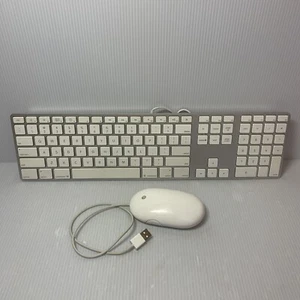 Genuine Apple USB Wired Keyboard A1243 10 Key for Mac w/ A1152 Mouse ~ Tested - Picture 1 of 20