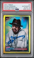 Allen Iverson Signed Auto 2021 Topps Finest Gold Refractor Card #30/50 - PSA 10