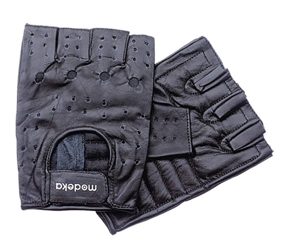 Modeka Fingerlose Handschuhe Highway Leder Gr. XXL - Schwarz - Bild 1 von 1