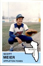 1982 Appleton Foxes Fritsch #9 Scott Meier Lodi California CA - NM Baseball Card