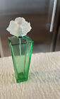 Gardenia Elizabeth Taylor Empty Perfume Bottle Green W/ Frosted White Top 6.75"