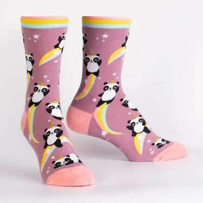 Panda'corn Womens Crew Socks Size 9-11 Sock It To Me Novelty Bear Fashion New - Image 1 of 3