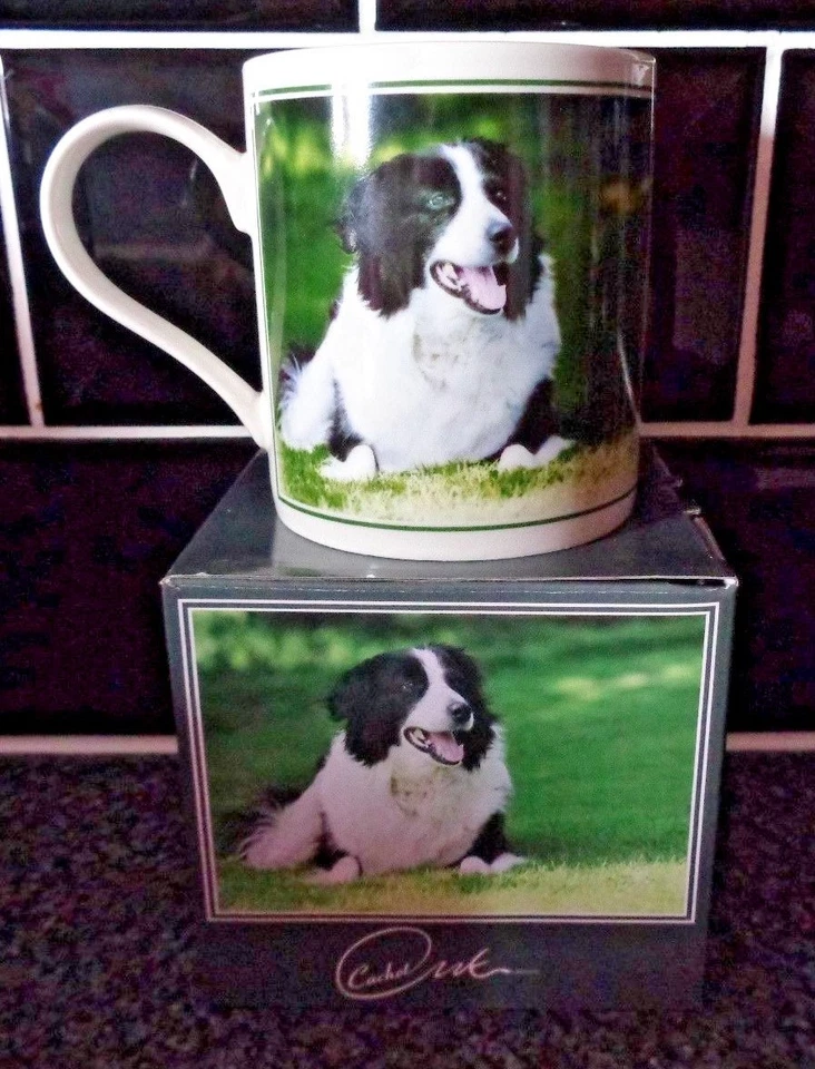 Cachet Fine China Mug Black And White BORDER COLLIE BNIB - Image 1 of 4