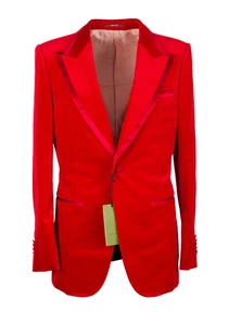 Gucci Red Signature Cocktail Dinner Jacket Size 48 / 38R U.S. Jacket Blazer  ... - Picture 1 of 6