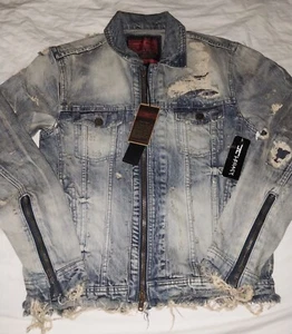 Jordan Craig Jean Legacy Edition Zip Up Distressed Jacket Men's Size M NEW - Picture 1 of 4