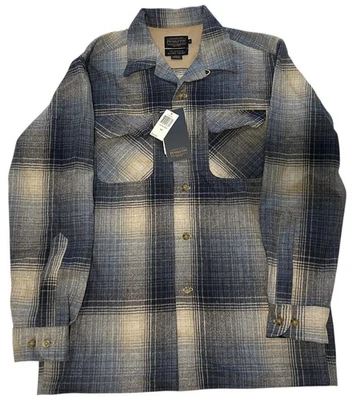 NWT Men’s Pendleton Original Plaid Board Button Down Shirt Blue Mix Ombré Medium - Image 1 of 4