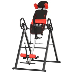 HOMCOM Adjustable Gravity Inversion Table with Safety Belt, Red - Picture 1 of 11