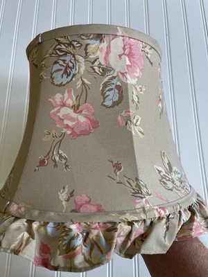 Simply Shabby Chic By Rachel Ashwell Ruffle Lamp Shade In Floral Castillo Taupe - Image 1 of 4