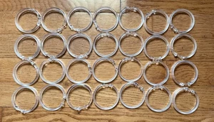 Shower Curtain Rings Hooks Lot Set of 28 Clear Plastic - Picture 1 of 2