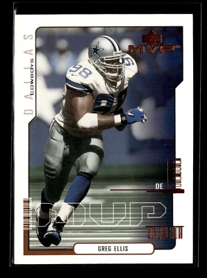 2000 Upper Deck MVP  #49 Greg Ellis  Dallas Cowboys - Image 1 of 2