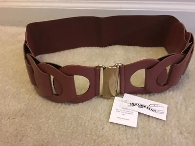 Cinto de cintura larga marrom AIMEE LYNN M/G com fivela de metal NOVO com etiqueta - Imagem 1 de 4