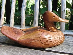 ARTE POPULAR madera tallada pato~de colección~señuelo cabaña arte decoración primitivo pabellón de caza~ - Imagen 1 de 12