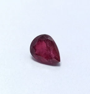 6 Carat 100% Natural Ruby Tourmaline Gemstone Faceted Pear Cabochon Loose - Picture 1 of 6