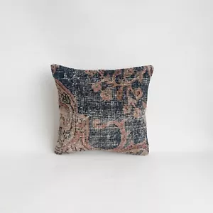 16''x16'' Anatolian Boho Vİntage Pillow Turkish Rug Pillowcase Ethnic Cushion - Picture 1 of 9
