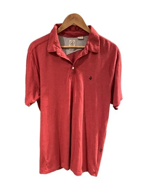 Volcom Collared Polo Shirt Red Mens Size Large Good Condition  - Image 1 of 4