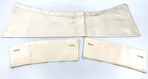 Detachable Collar and Cuffs 1950s Cream Satin Set Vintage Ladies Snap Fasteners - Picture 1 of 10