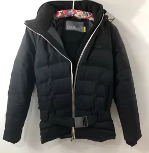 Lole Women's Down Duck Feather Parka Jacket Coat Black Winter Fits M - Picture 1 of 7