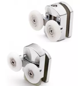 Juego de 4 rodillos/corredores/ruedas para puertas de ducha diámetro 23 mm L105 (2 superiores y 2 inferiores) - Imagen 1 de 7