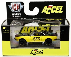 Chevrolet Camaro SS 350 1968 Accel M2 Machines - 32600 21-04 negro/amarillo 1:64 - Imagen 1 de 6