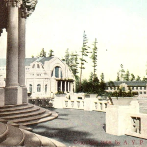 1909 Seattle World's Fair Postcard AYPE Agricultural Building Looking West UW - Picture 1 of 3