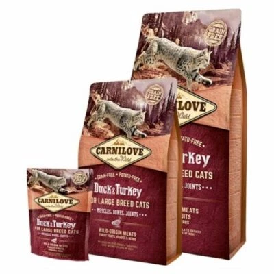 Carnilove Duck & Turkey Adult Dry Cat Food Large Breed Grain Free & Potato Free